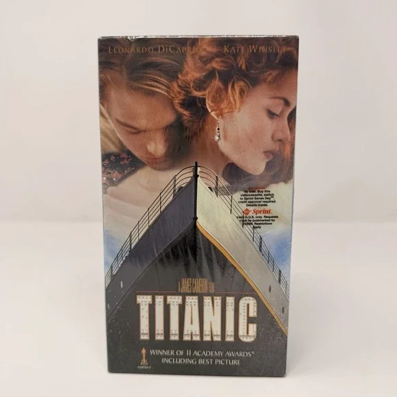 SEALED Titanic VHS 1998 - Paramount 2 Tape Set w/ Sprint Sticker - Picture 1 of 7